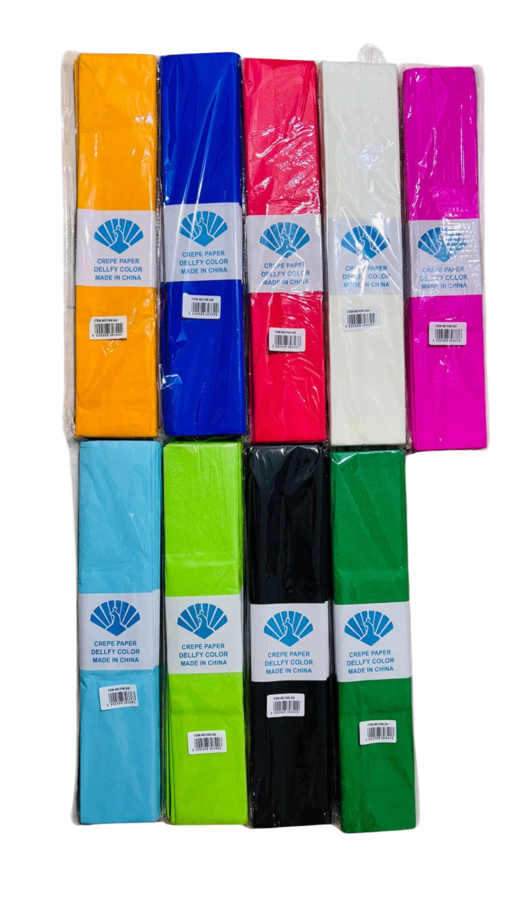 PAPEL CREPÉ 50 CM X 2 M (PAQUETE X 10 UNIDADES UNICOLOR ) 6766