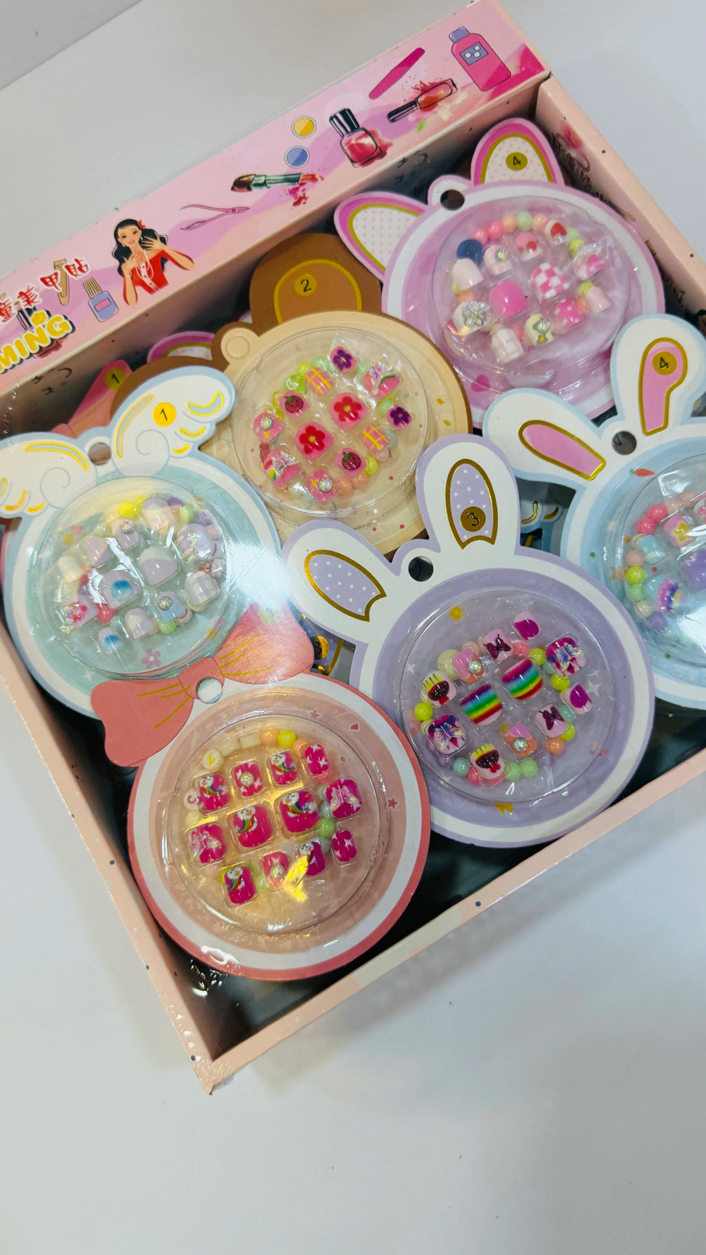 UÑAS POSTIZAS NIÑAS X 12 UND